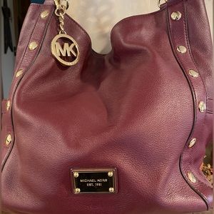 Beautiful burgundy leather Michael Kors hobo bag